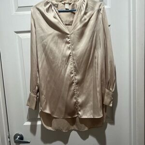 H&M Satin Blouse in Cream